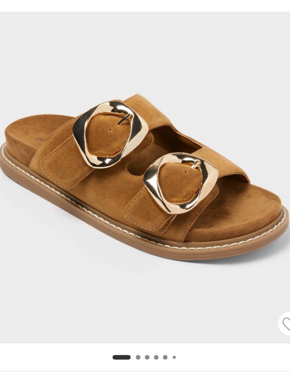 Universal Thread Ashton Double Buckle Sandals Brown Size 7.5 NWT
